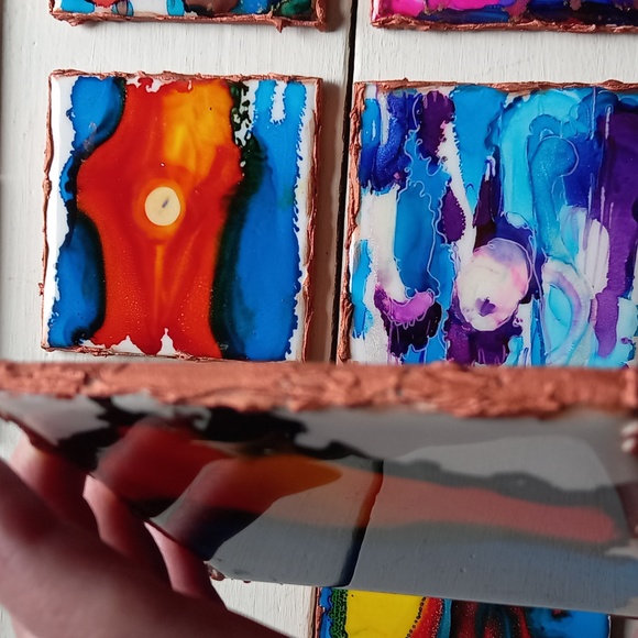 6 Painted coasters - Picture 9 of 9